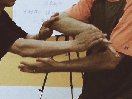 tai chi push hands master Chen Youze instructing