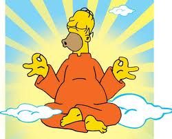 Homer simpson meditating to show why does meditation work so well